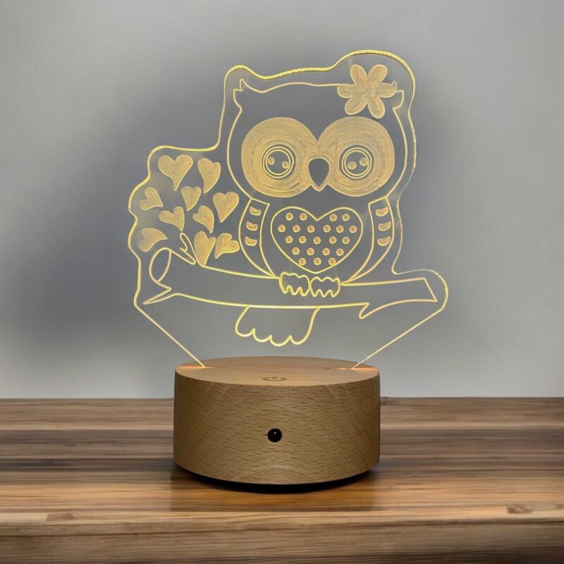 LED lampa Roztomilá sovička na strome