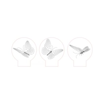 LED lampa SET motýľov 3v1