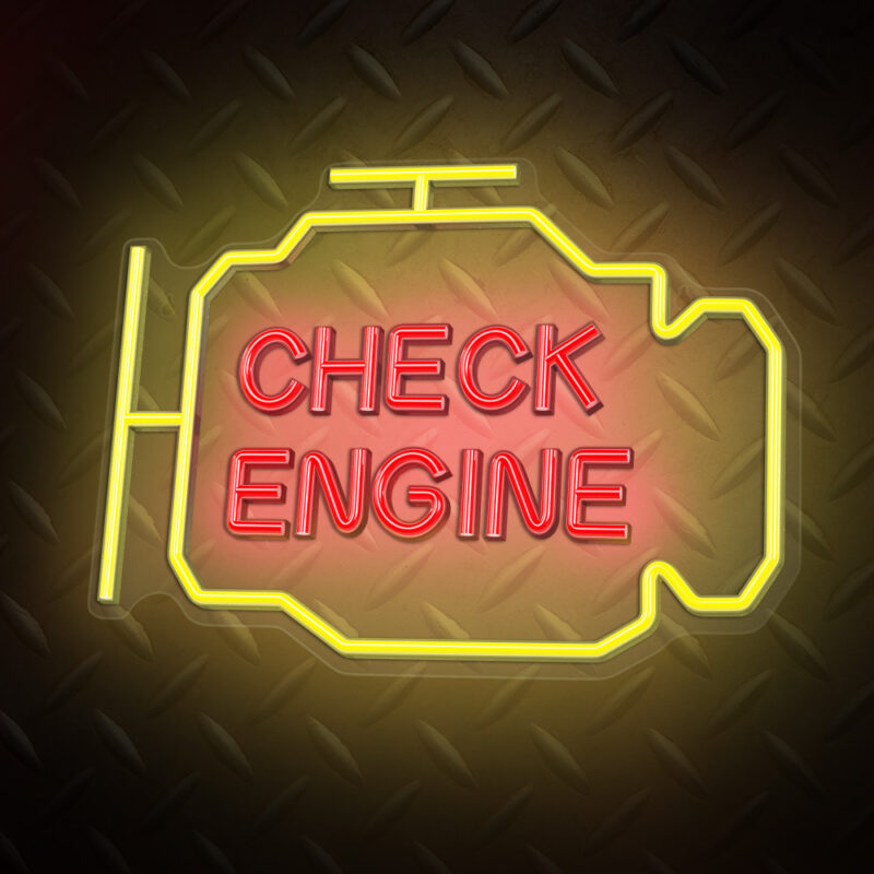 LED Neon dekorácia Check Engine